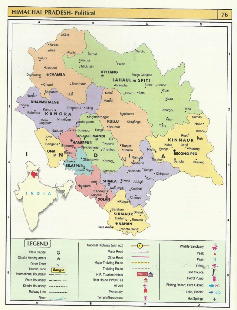 Himachal Tourist Route Map